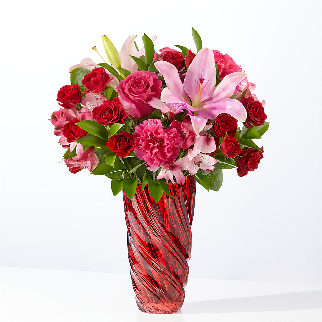 In Love Bouquet with Luxe Swirl Vase – A&L FLORAL, Hamilton NJ