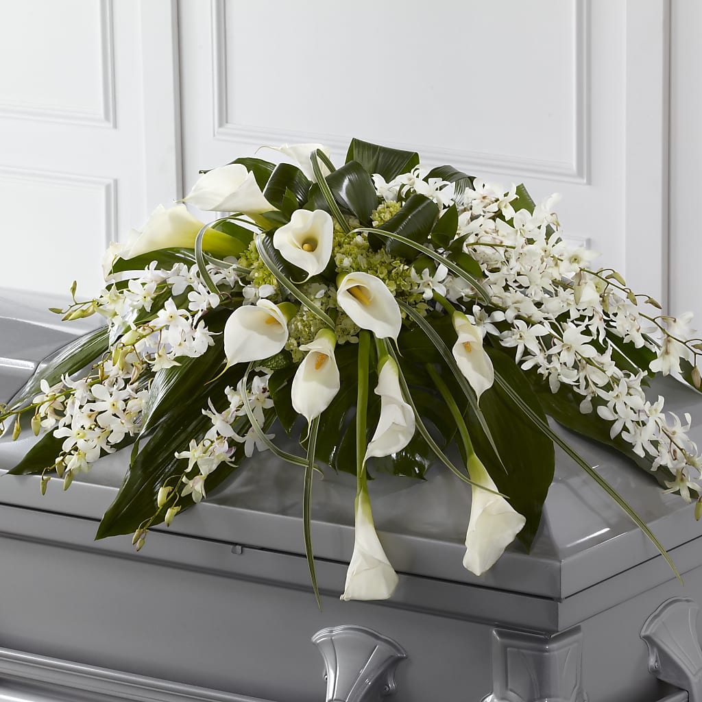 Angel Wings Casket Spray – A&L FLORAL, Hamilton NJ