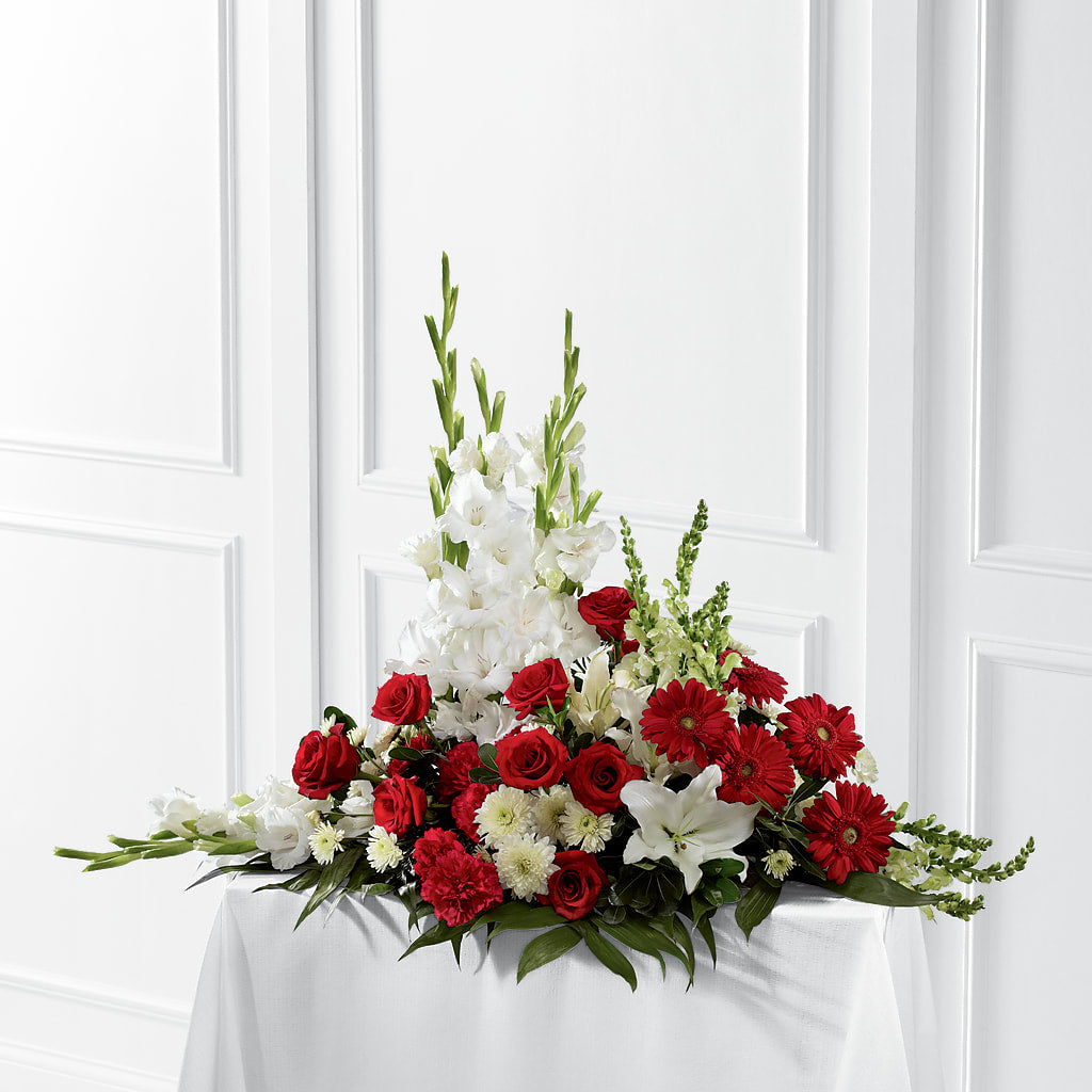 Crimson & White Arrangement – A&L FLORAL, Hamilton NJ