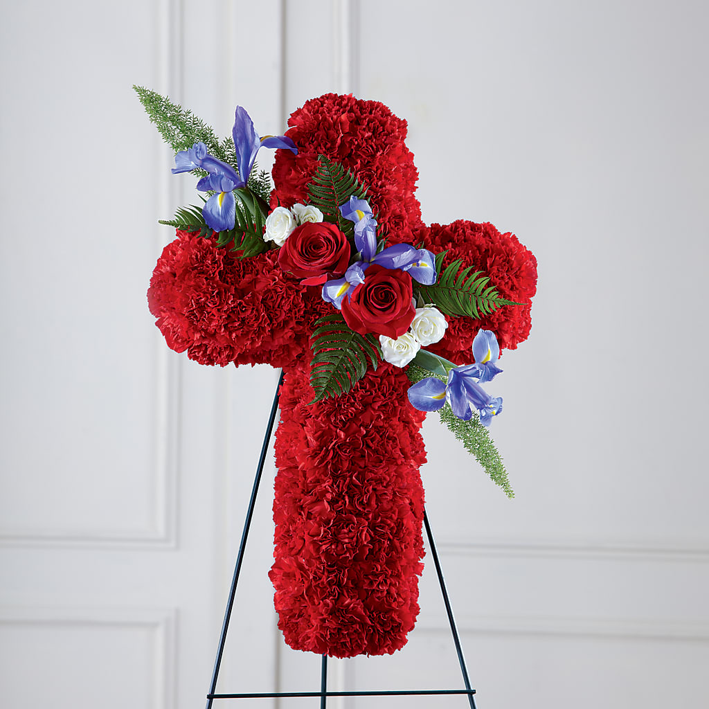 Faithful Hero Floral Cross – A&L FLORAL, Hamilton NJ