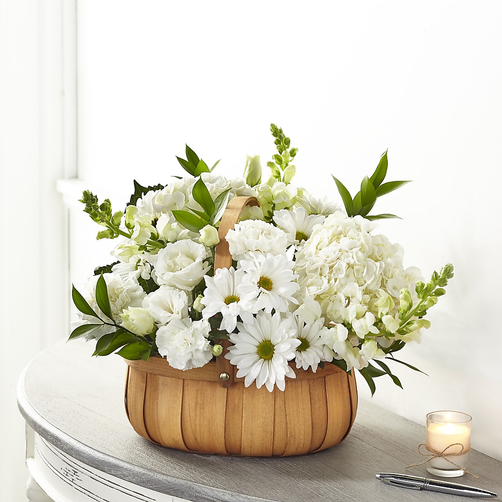 Pure Ivory Basket – A&L FLORAL, Hamilton NJ
