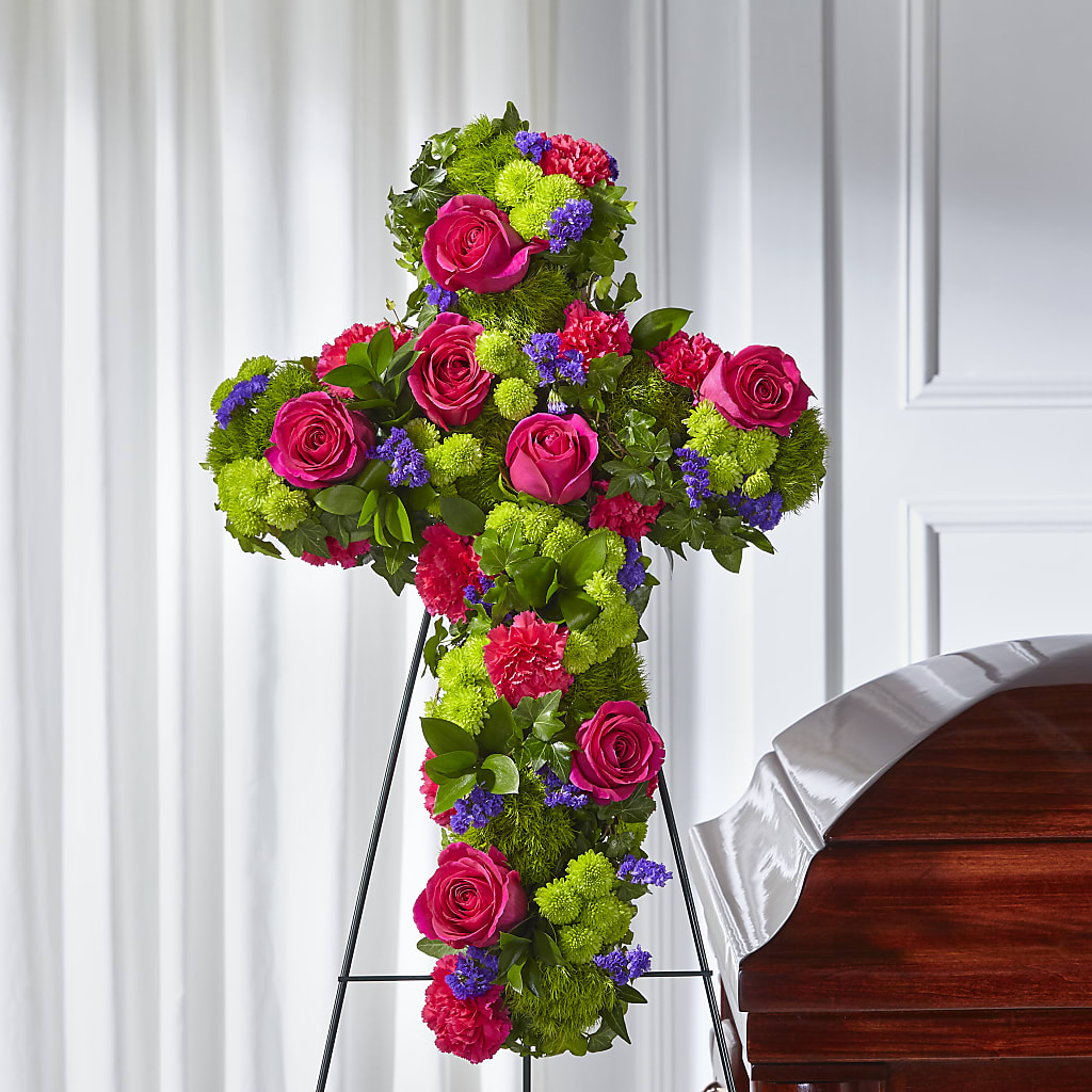 Tribute Rose Floral Cross – A&L FLORAL, Hamilton NJ