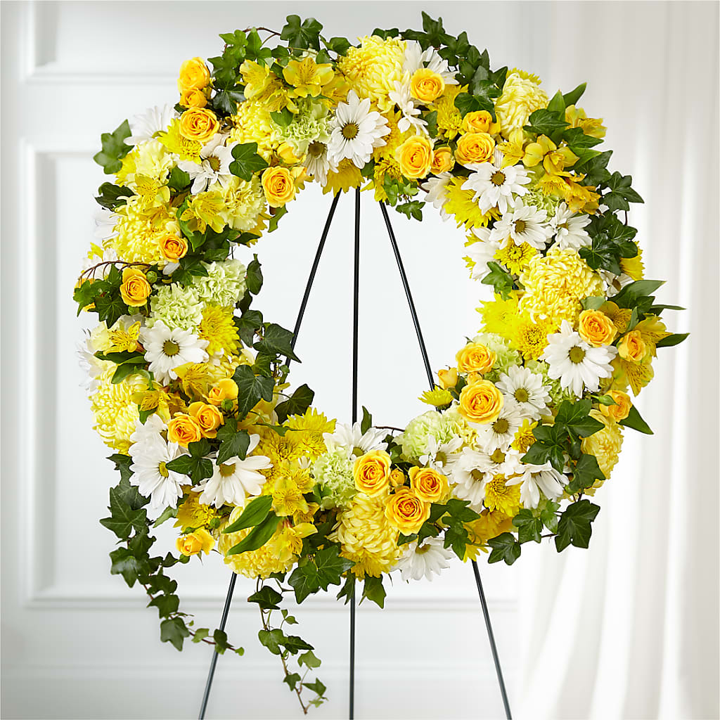 Golden Remembrance Wreath – A&L FLORAL, Hamilton NJ