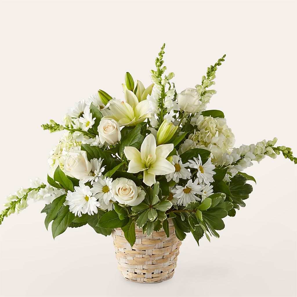 Ivory Elegance Floral Basket – A&L FLORAL, Hamilton NJ