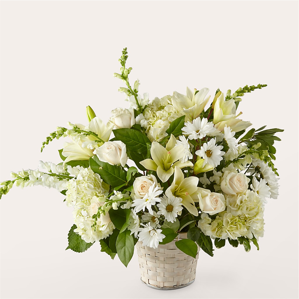 Ivory Elegance Floral Basket – A&L FLORAL, Hamilton NJ
