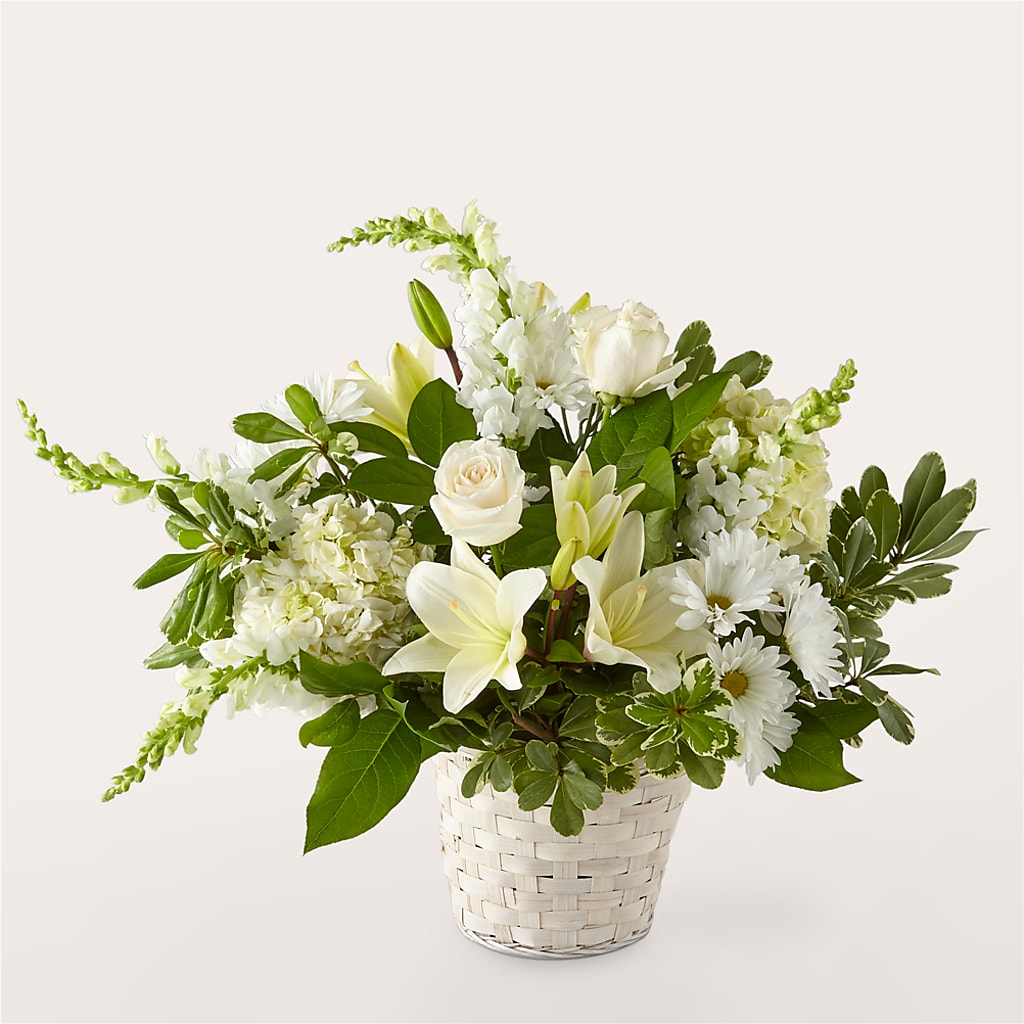 Ivory Elegance Floral Basket – A&L FLORAL, Hamilton NJ
