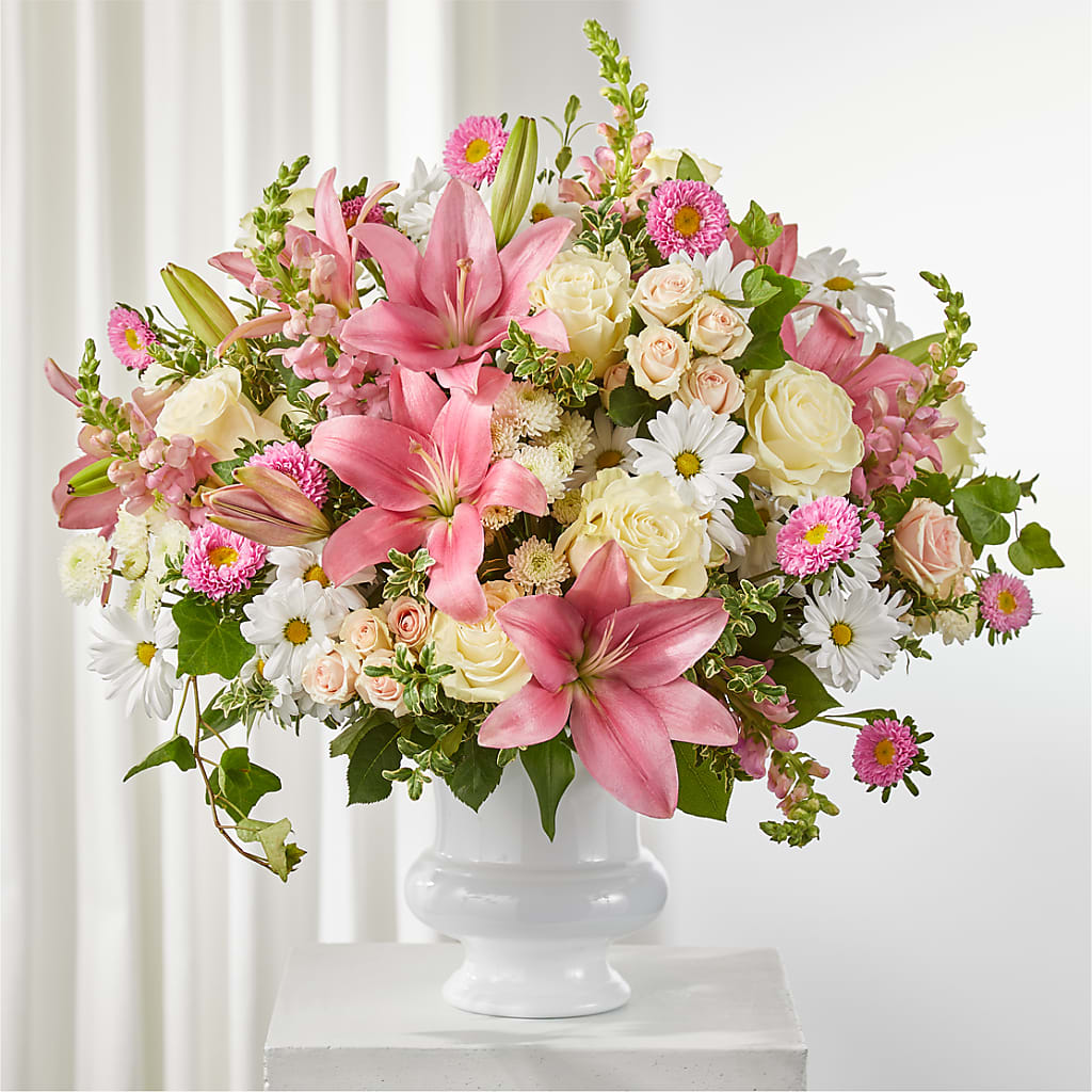 Empathetic Blooms Urn Arrangement – A&L FLORAL, Hamilton NJ