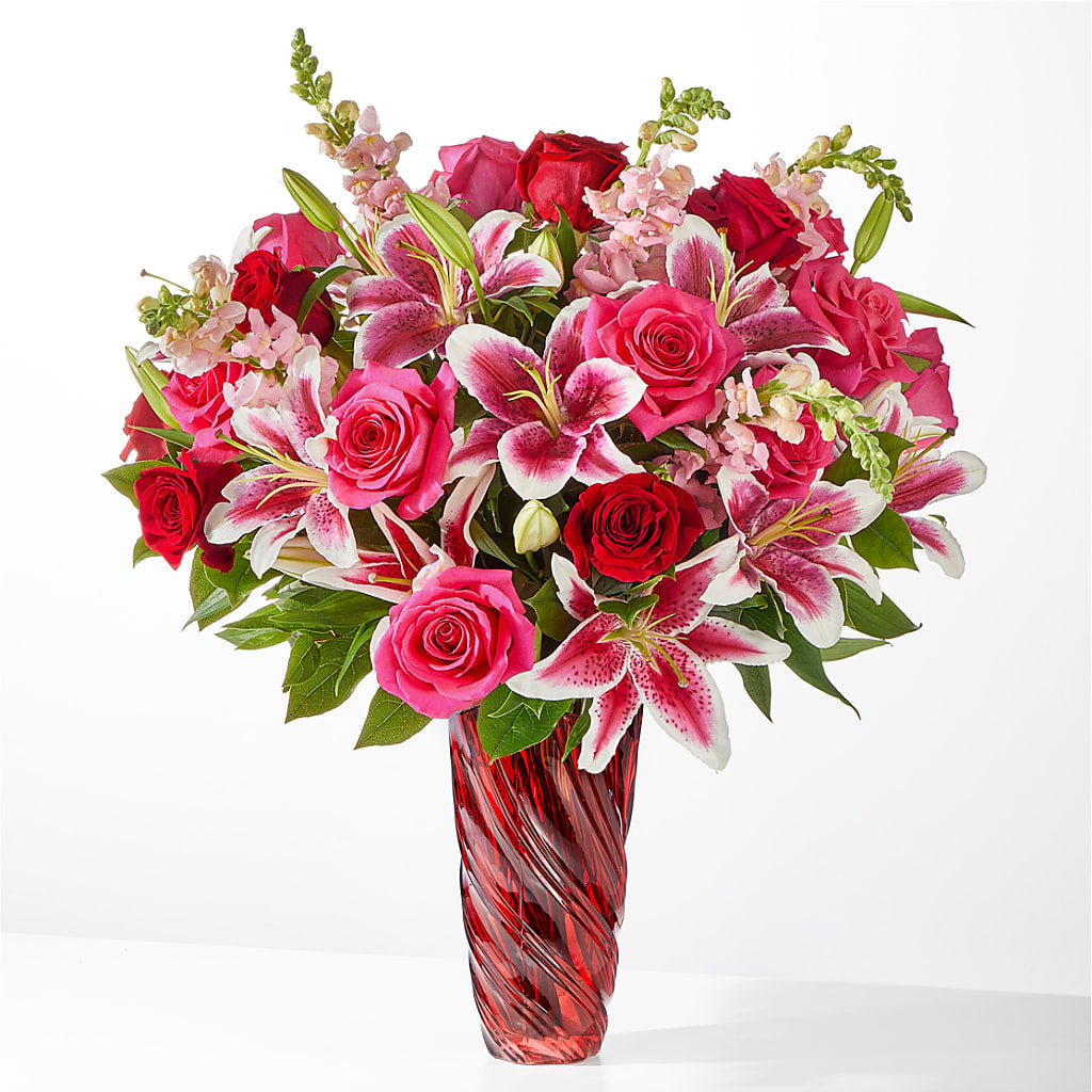 Always You Bouquet with Luxe Swirl Vase – A&L FLORAL, Hamilton NJ