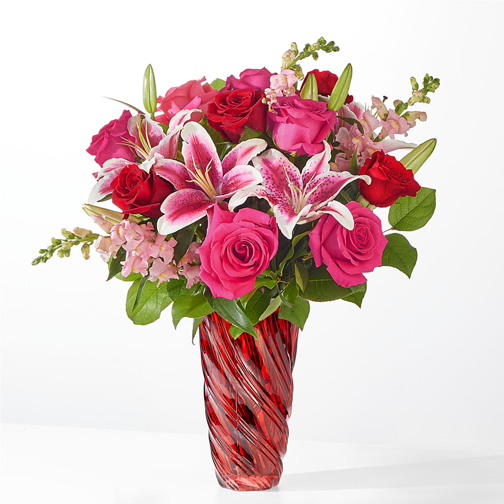 Always You Bouquet with Luxe Swirl Vase – A&L FLORAL, Hamilton NJ