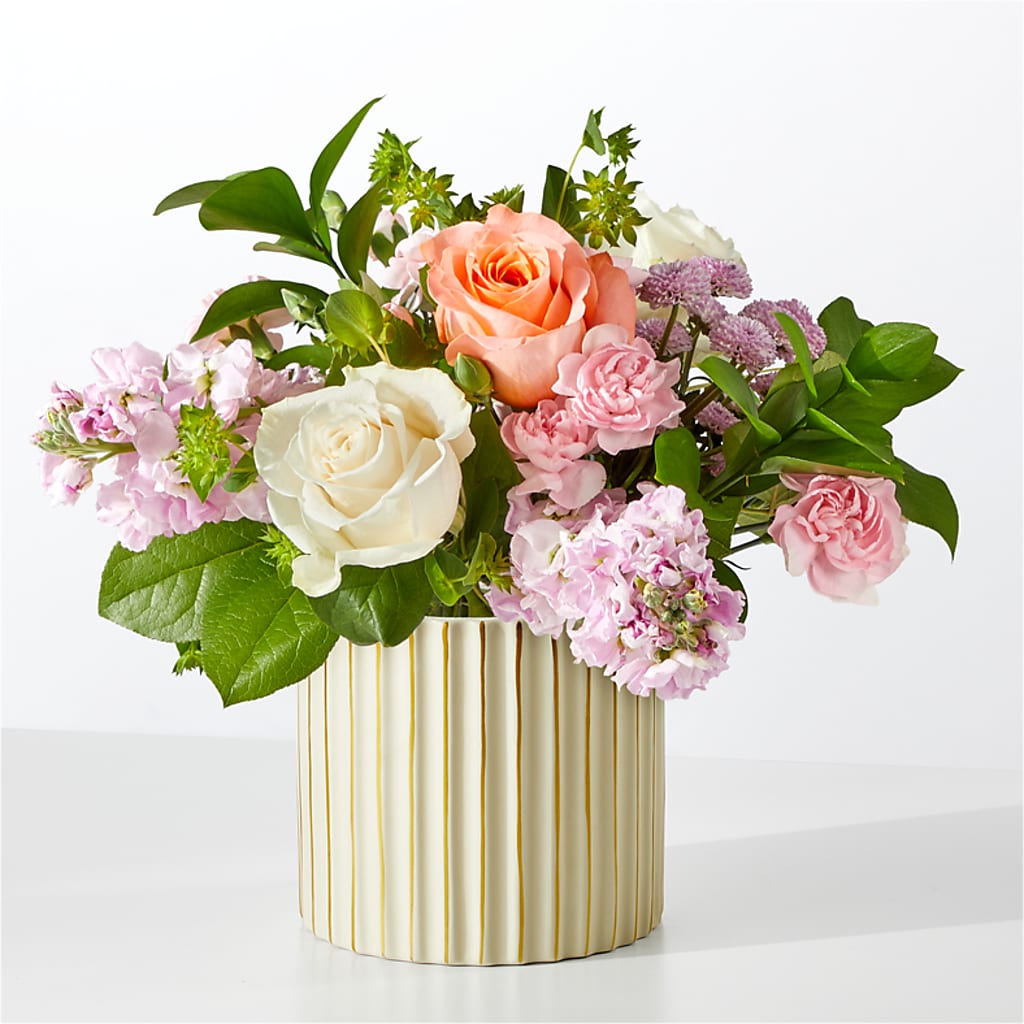 French Market Bouquet with Ivory Vase – A&L FLORAL, Hamilton NJ