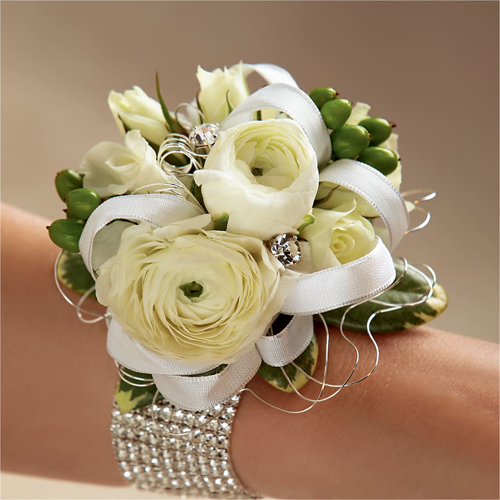 White Wedding Corsage – A&L FLORAL, Hamilton NJ