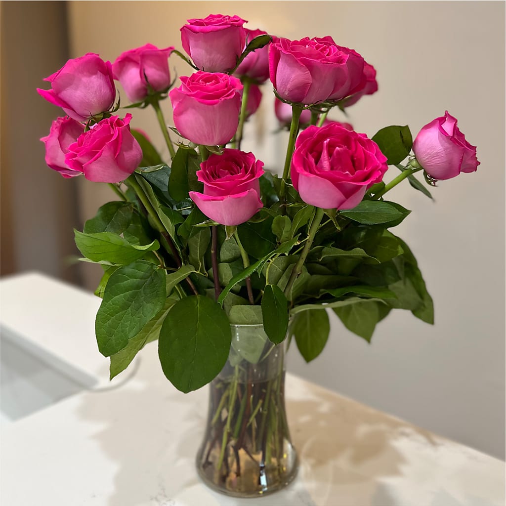 Long Stem Pink Rose Bouquet – A&L FLORAL, Hamilton NJ