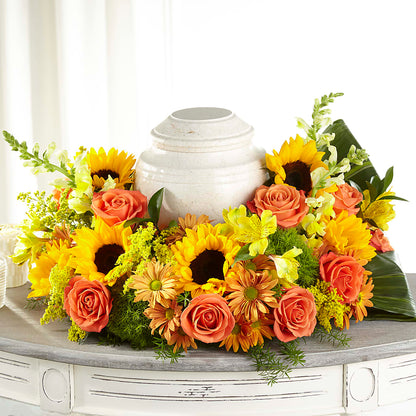 Faithful Sunflower Cremation Adornment – A&L FLORAL, Hamilton NJ