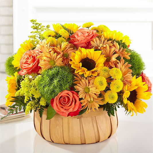 Harvest Sunflower Basket – A&L FLORAL, Hamilton NJ