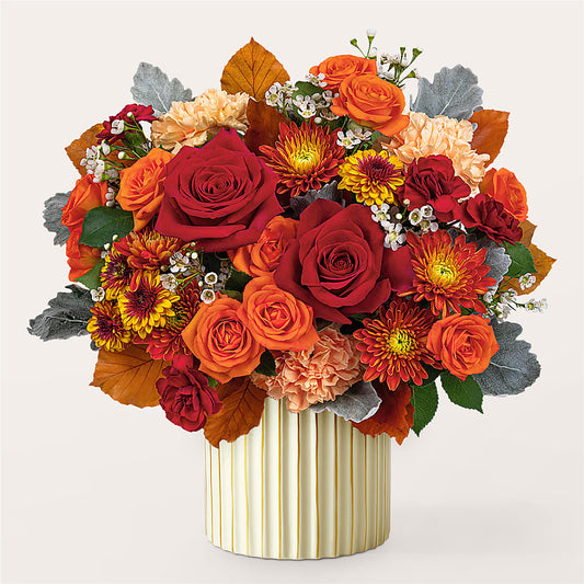 Merlot Bouquet with Ivory Vase – A&L FLORAL, Hamilton NJ