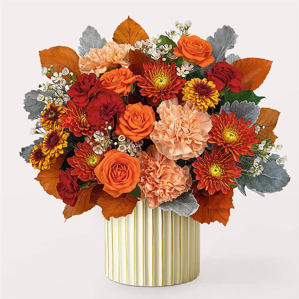 Merlot Bouquet with Ivory Vase – A&L FLORAL, Hamilton NJ