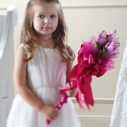Sparkle Pink Flower Girl Bouquet – A&L FLORAL, Hamilton NJ
